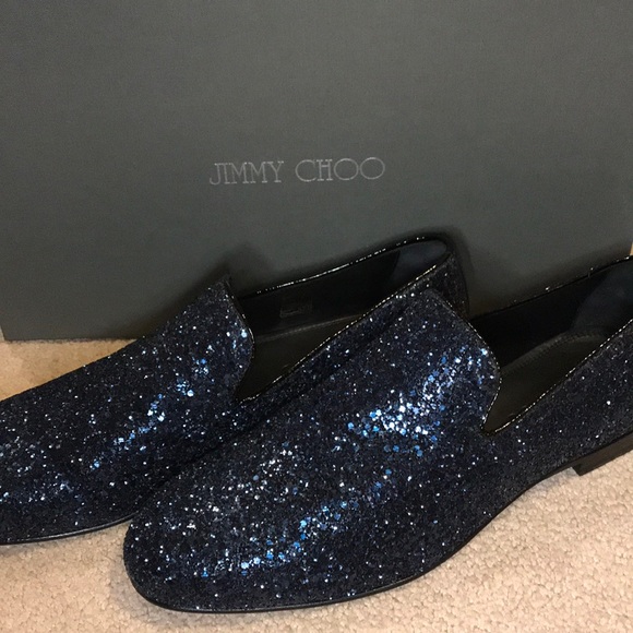 Jimmy Choo men 41 glitter blue loafer - Picture 4 of 5